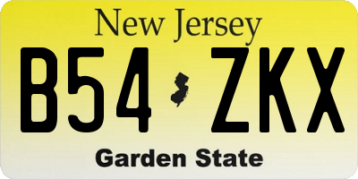 NJ license plate B54ZKX