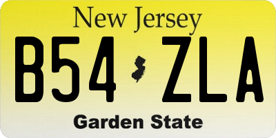 NJ license plate B54ZLA