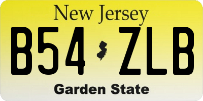 NJ license plate B54ZLB