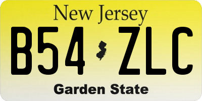 NJ license plate B54ZLC