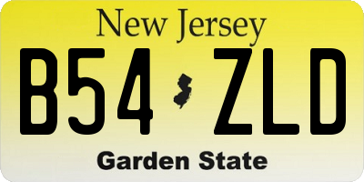 NJ license plate B54ZLD