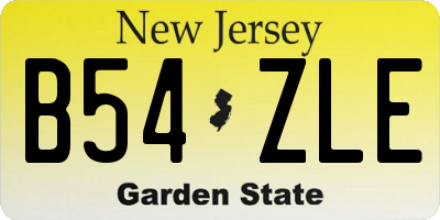 NJ license plate B54ZLE