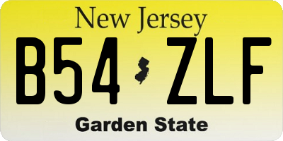 NJ license plate B54ZLF