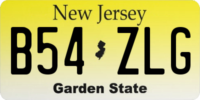 NJ license plate B54ZLG
