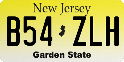 NJ license plate B54ZLH