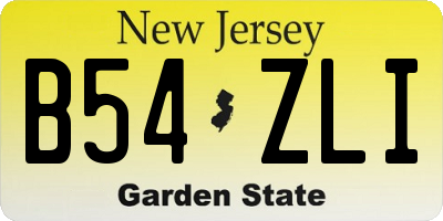 NJ license plate B54ZLI