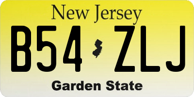 NJ license plate B54ZLJ