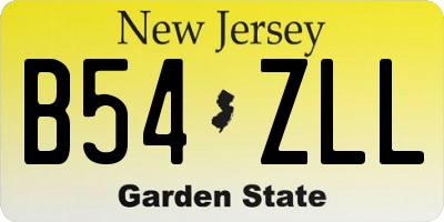 NJ license plate B54ZLL