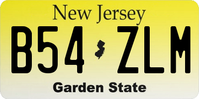 NJ license plate B54ZLM