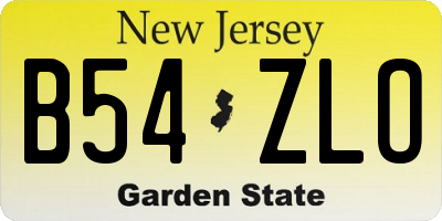 NJ license plate B54ZLO