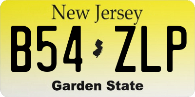 NJ license plate B54ZLP