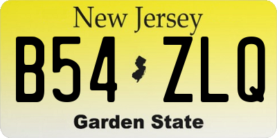 NJ license plate B54ZLQ