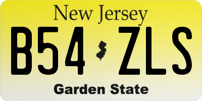 NJ license plate B54ZLS
