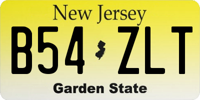 NJ license plate B54ZLT