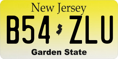 NJ license plate B54ZLU