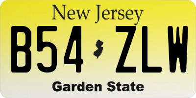 NJ license plate B54ZLW