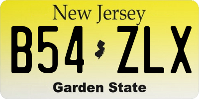 NJ license plate B54ZLX