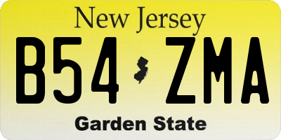 NJ license plate B54ZMA