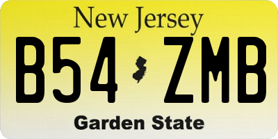 NJ license plate B54ZMB