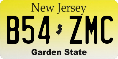 NJ license plate B54ZMC