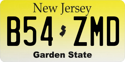 NJ license plate B54ZMD