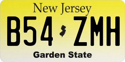 NJ license plate B54ZMH