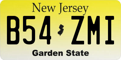 NJ license plate B54ZMI