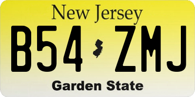NJ license plate B54ZMJ