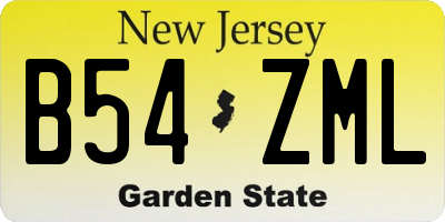 NJ license plate B54ZML