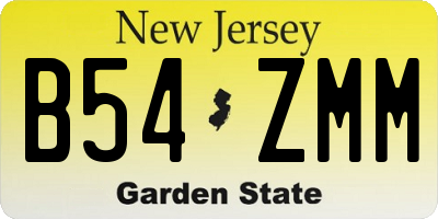 NJ license plate B54ZMM