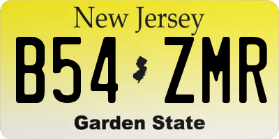 NJ license plate B54ZMR