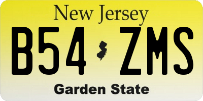 NJ license plate B54ZMS
