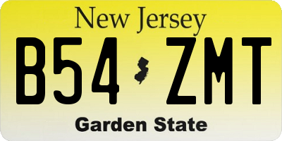 NJ license plate B54ZMT