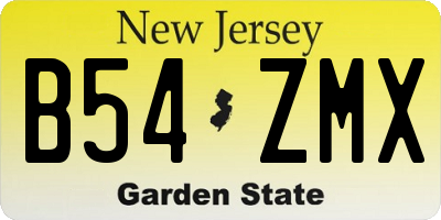 NJ license plate B54ZMX