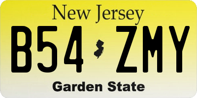 NJ license plate B54ZMY
