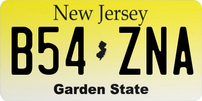 NJ license plate B54ZNA