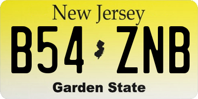 NJ license plate B54ZNB