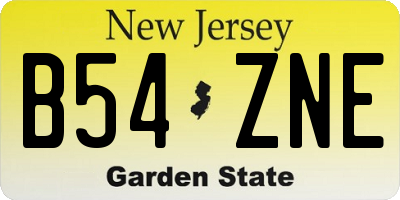 NJ license plate B54ZNE