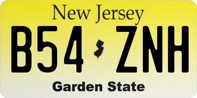 NJ license plate B54ZNH