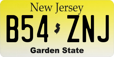 NJ license plate B54ZNJ