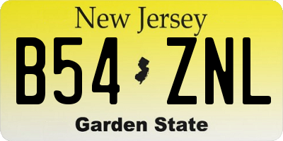 NJ license plate B54ZNL