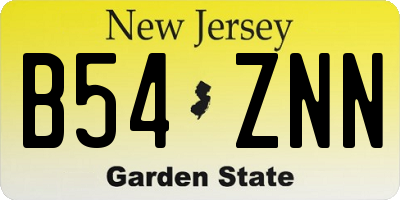 NJ license plate B54ZNN
