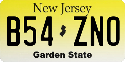 NJ license plate B54ZNO