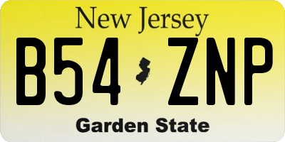 NJ license plate B54ZNP