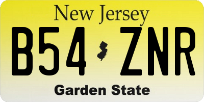 NJ license plate B54ZNR