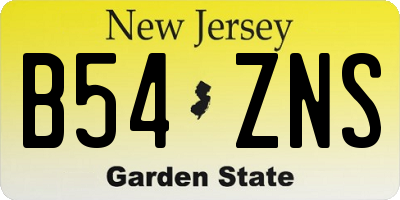 NJ license plate B54ZNS