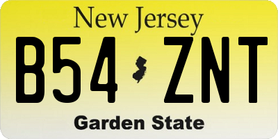 NJ license plate B54ZNT
