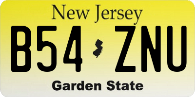 NJ license plate B54ZNU