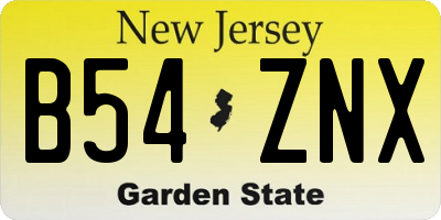 NJ license plate B54ZNX