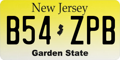 NJ license plate B54ZPB